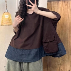 Áo cotton denim đến từ H u a l o u phong cách khỏe khoắn