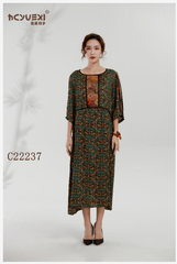 Áo Lụa Tây Phong Fress Size 2024 nền đen có văn hoa