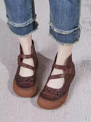 Đôi Giày miệng nông da bò thật, đế gân bò. Sản phẩm siêu HOT đáng sở hữu trong mùa hè 2024