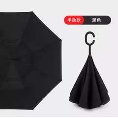 Ô dù đặc biệt 2 lớp, tán rộng gấp ngược, an toàn khi nắng to, mưa lớn, tay cầm dài có chế độ rảnh tay.