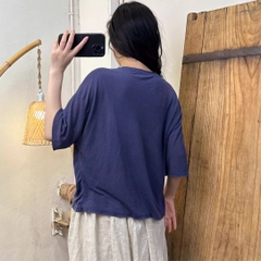 Áo sơ mi cotton cổ tròn đến từ H u a l o u hợp với  phong cách mùa hè năng động