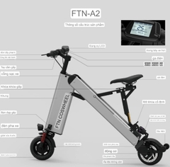 Xe điện 2 bánh gấp mini, xe đạp ắc quy di động siêu nhẹ, nam nữ đều phù hợp thể hiện cá tính. Hàng chính hãng.