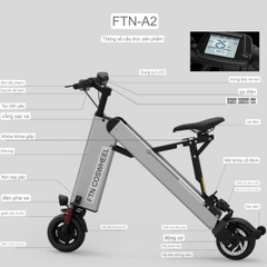 Xe điện 2 bánh gấp mini, xe đạp ắc quy di động siêu nhẹ, nam nữ đều phù hợp thể hiện cá tính. Hàng chính hãng.