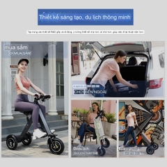 Xe điện bản cao cấp nhất, 3 bánh gấp đôi, có ghế phụ, phù hợp cho sử dụng cha mẹ và con Yiban xe di động đôi nhỏ nhẹ điện mini ba bánh 1