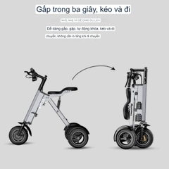 Xe điện bản cao cấp nhất, 3 bánh gấp đôi, có ghế phụ, phù hợp cho sử dụng cha mẹ và con Yiban xe di động đôi nhỏ nhẹ điện mini ba bánh 1