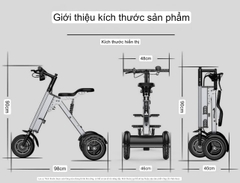 Xe điện bản cao cấp nhất, 3 bánh gấp đôi, có ghế phụ, phù hợp cho sử dụng cha mẹ và con Yiban xe di động đôi nhỏ nhẹ điện mini ba bánh 1
