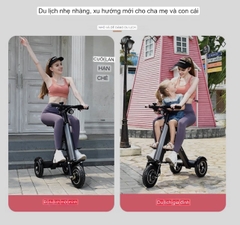 Xe điện bản cao cấp nhất, 3 bánh gấp đôi, có ghế phụ, phù hợp cho sử dụng cha mẹ và con Yiban xe di động đôi nhỏ nhẹ điện mini ba bánh 1