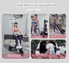 Xe điện bản cao cấp nhất, 3 bánh gấp đôi, có ghế phụ, phù hợp cho sử dụng cha mẹ và con Yiban xe di động đôi nhỏ nhẹ điện mini ba bánh 1