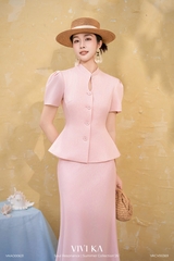Áo Doris peplum tay ngắn
