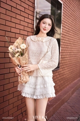 Quần short ren xếp tầng