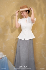 Áo Doris peplum tay ngắn