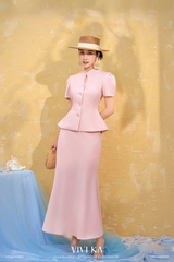 Áo Doris peplum tay ngắn