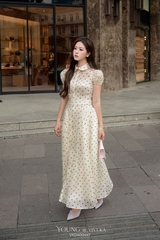 Đầm Louis dài chấm bi