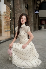 Đầm Louis dài chấm bi