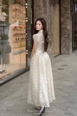 Đầm Louis dài chấm bi