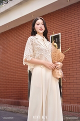 Áo Carter ren hoa tay dài cổ nơ