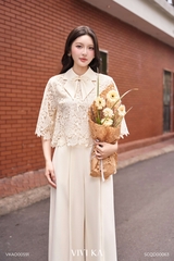 Áo Carter ren hoa tay dài cổ nơ