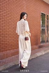 Áo Carter ren hoa tay dài cổ nơ