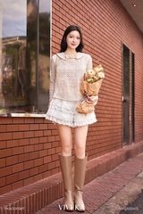 Quần short ren xếp tầng