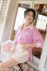 Áo Livia sơ mi lace-up sau-C62