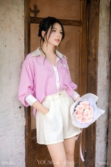 Áo Livia sơ mi lace-up sau-C62
