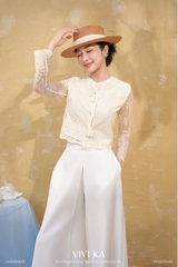 Áo Gali croptop ren nơ