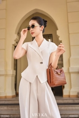 Áo Nerina cổ vest phối dây nơ