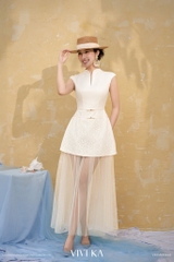 Đầm Ember phối lưới ren