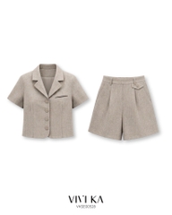Set Zelda áo cổ vest + quần short