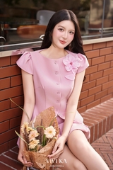 Set Mia áo ngắn tay đính hoa+quần váy