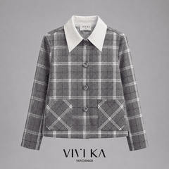 Áo vest Selene túi hộp phối lá cổ