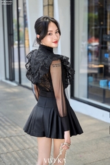 Quần váy xếp li smocking