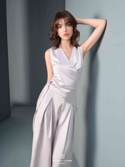 Áo Rachel lụa tà đắp chéo+ quần dài