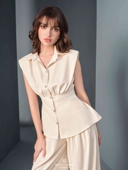 Áo Gwen tay chườm nhún eo + quần dài