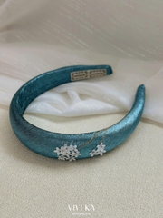 Băng đô cài tóc lụa ánh thêu