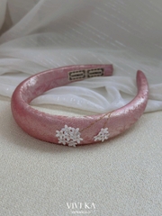 Băng đô cài tóc lụa ánh thêu