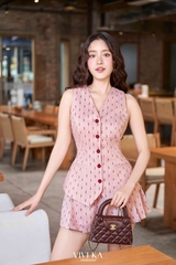 Set áo ghile tay sát nách + quần váy