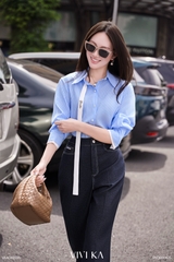 Áo Autumn sơ mi tay dài phối dây