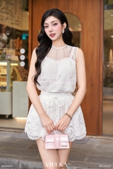 Chân váy Sorina ren hoa phối dây nơ