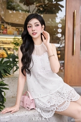 Áo Solvia boi thêu cổ tròn