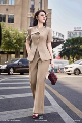 Set Pansy áo tay dài phối nút chéo + quần dài