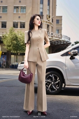 Set Pansy áo tay dài phối nút chéo + quần dài