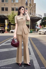 Set Pansy áo tay dài phối nút chéo + quần dài
