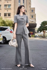 Set Pansy áo tay dài phối nút chéo + quần dài