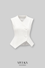 Áo Glenda peplum cổ vest