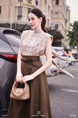 Áo Orla cổ lọ phối dây nơ