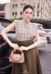 Áo Orla cổ lọ phối dây nơ