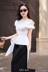 Áo Lumi kiểu trễ vai phối tà