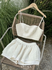 Set Cherish áo sheer tay dài phối bra+quần váy
