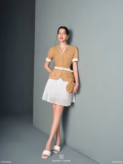 Áo Vesta peplum phối nút